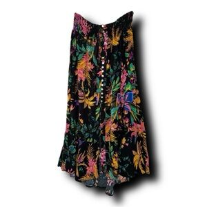 Cynthia Rowley Boho Beachy Floral Ruffle Maxi Dress
